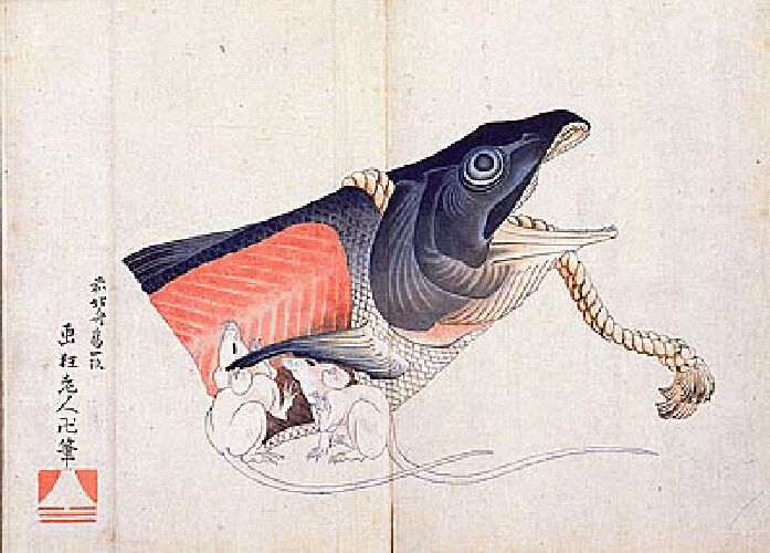 Hokusai, saumon et souris
